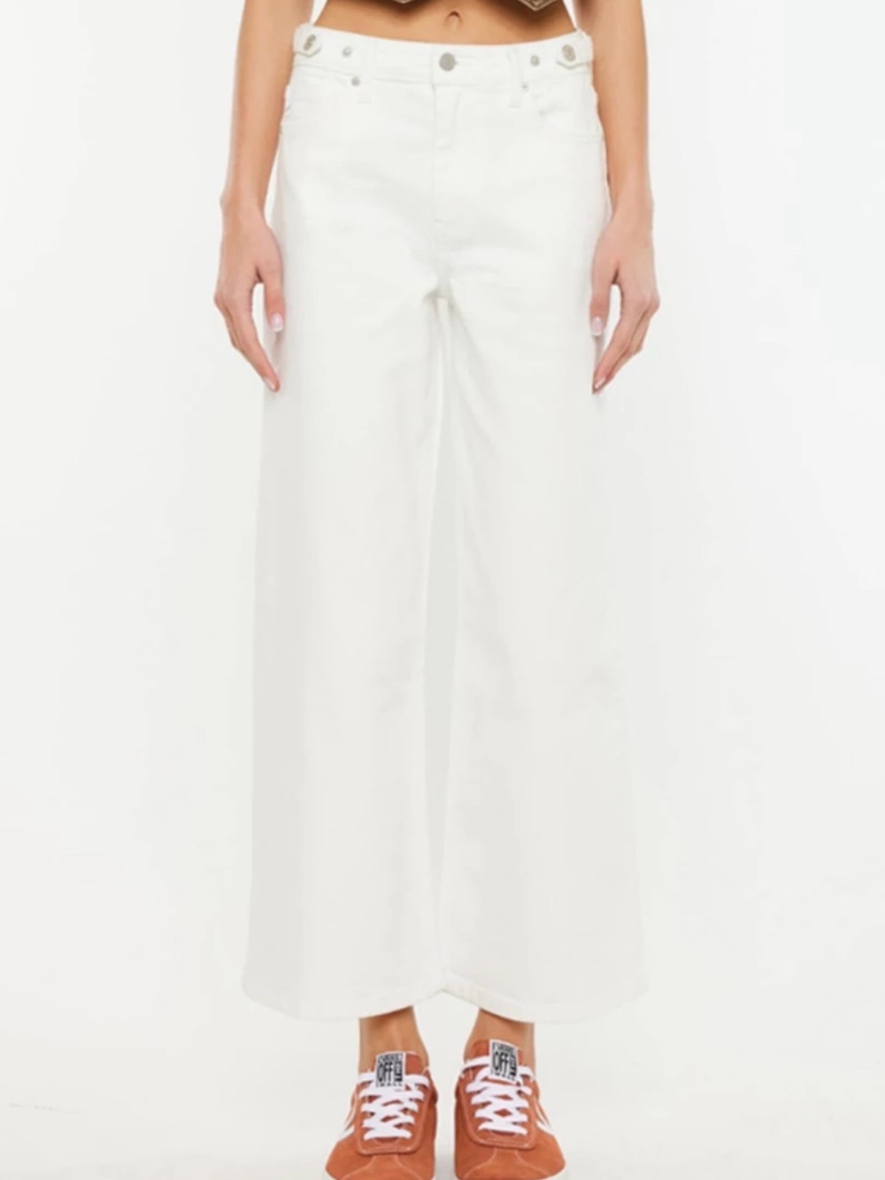 Kancan White Wide-Leg Women's Jeans (B2)